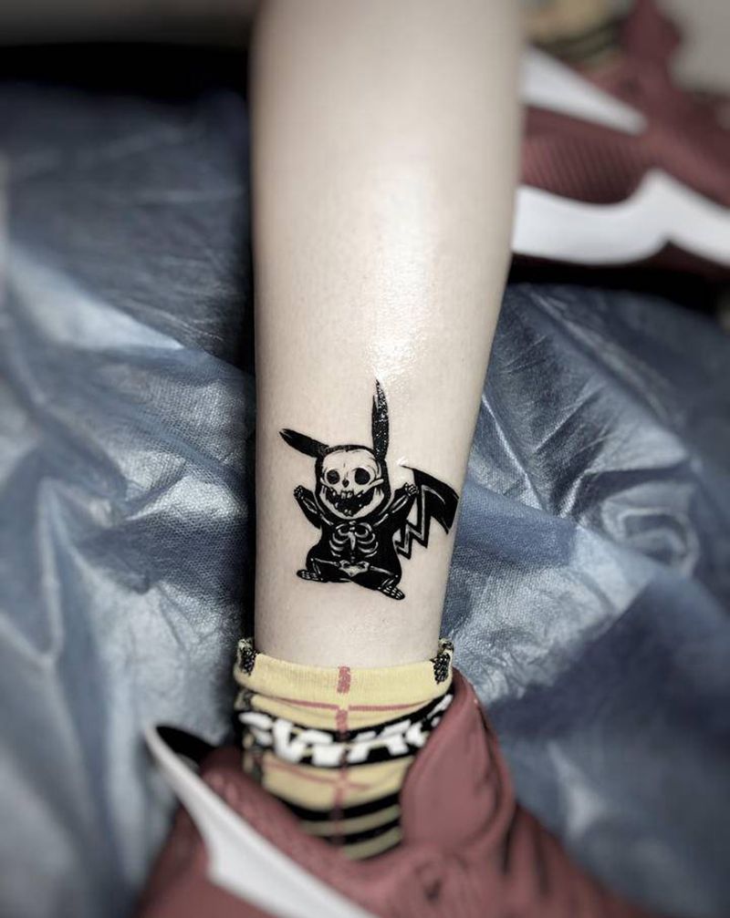 皮卡丘纹身图片_点刺纹身图案