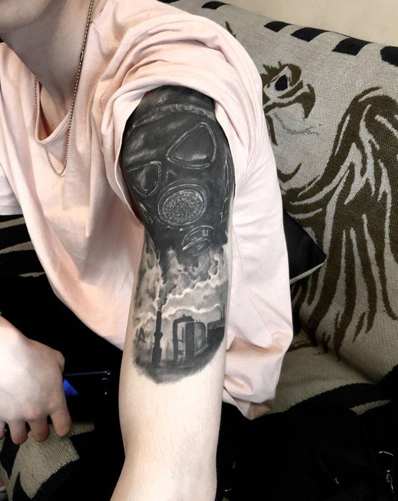 遮盖恢复5个月后纹身图片_肩部欧美写实遮盖纹身图案