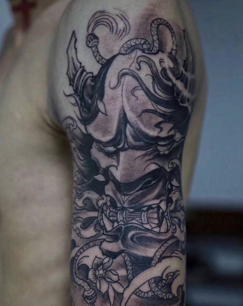 般若纹身图片_手臂新传统纹身图案