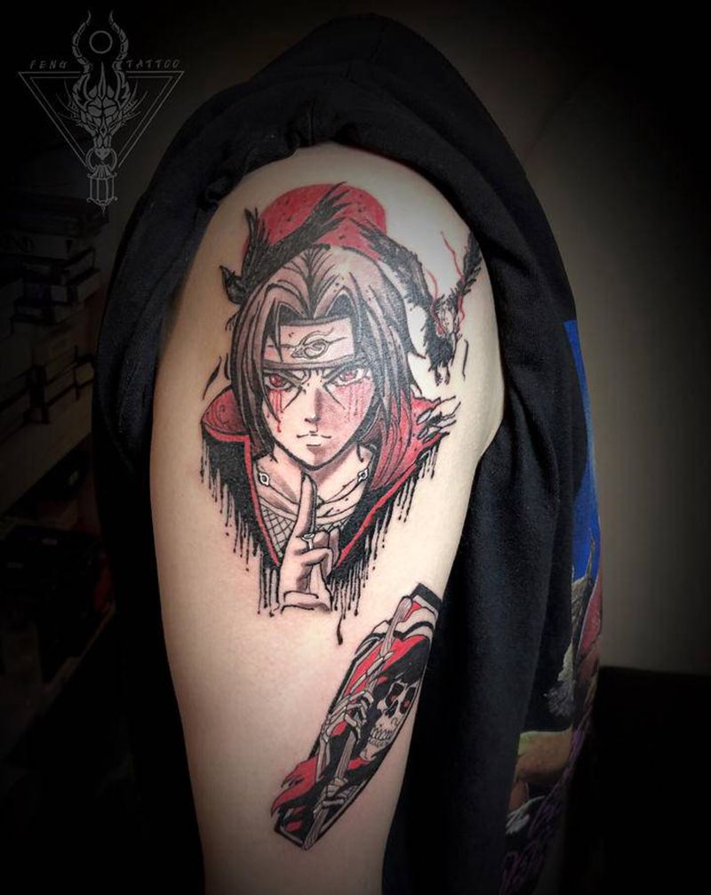 火影系列纹身图片_肩部腿部New School新传统纹身图案