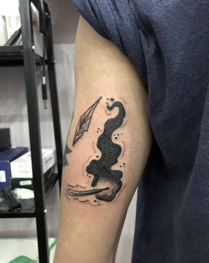 火柴纹身图片_手臂纹身图案