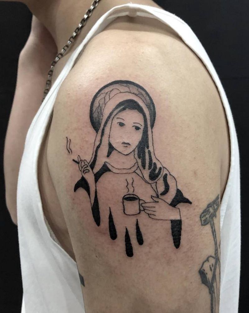 修女纹身图片_手臂Old School纹身图案