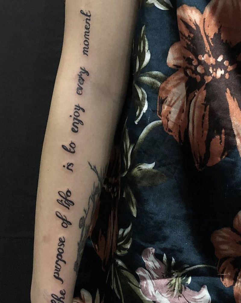 小英文纹身图片_手臂花体字纹身图案