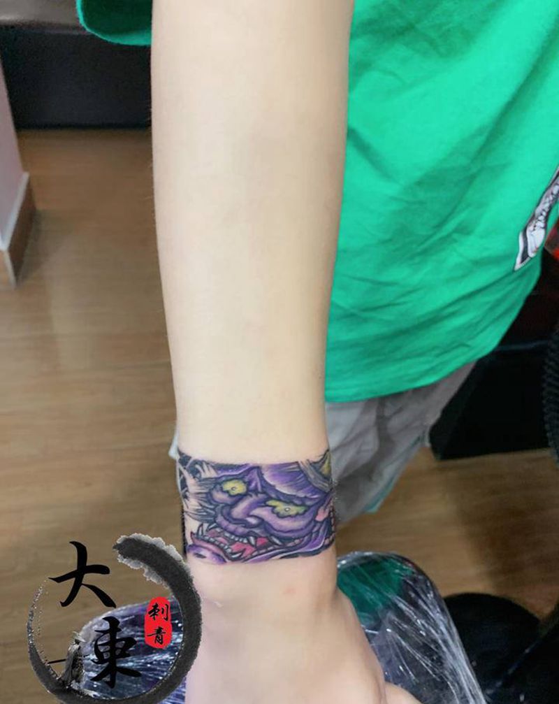 手环纹身图片_手臂新传统纹身图案