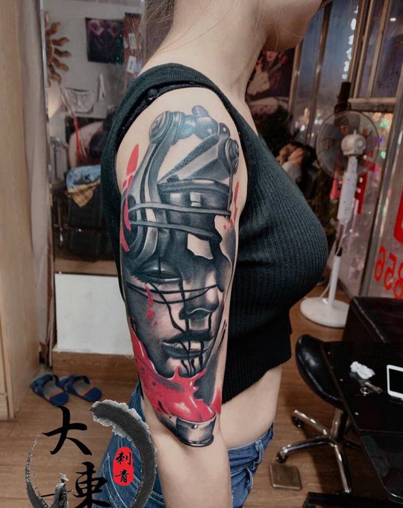 恢复1年后效果纹身图片_手臂欧美写实纹身图案