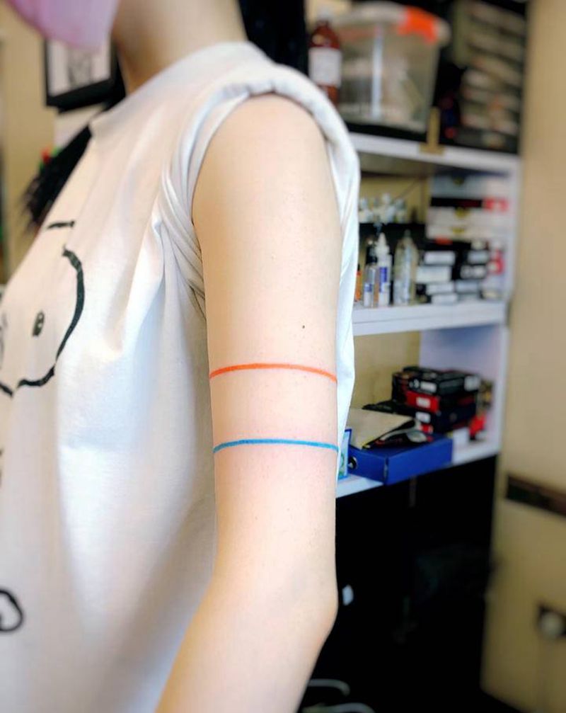 彩带纹身图片_手臂图腾纹身图案