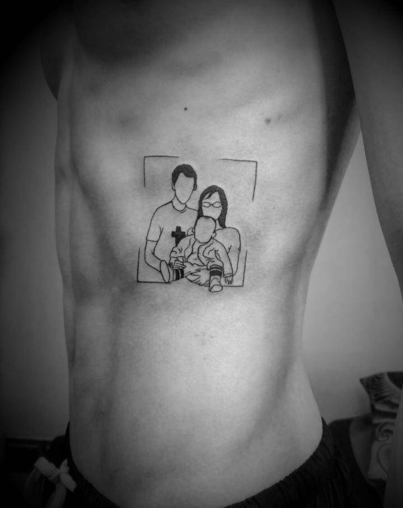 简笔画纹身图片_Old School花体字纹身图案