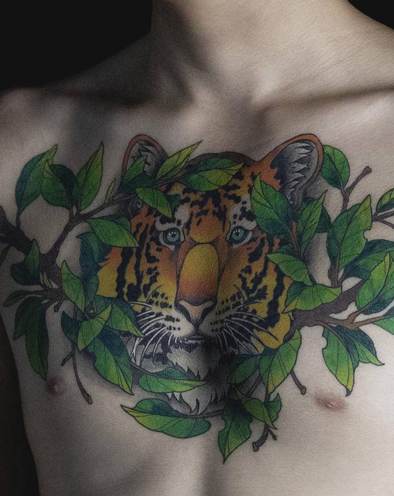 众林之王纹身图片_胸部背部纹身图案