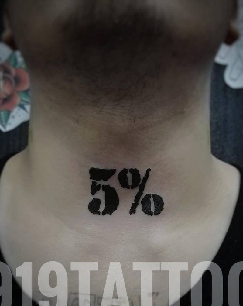 百分之5纹身图片_颈部纹身图案