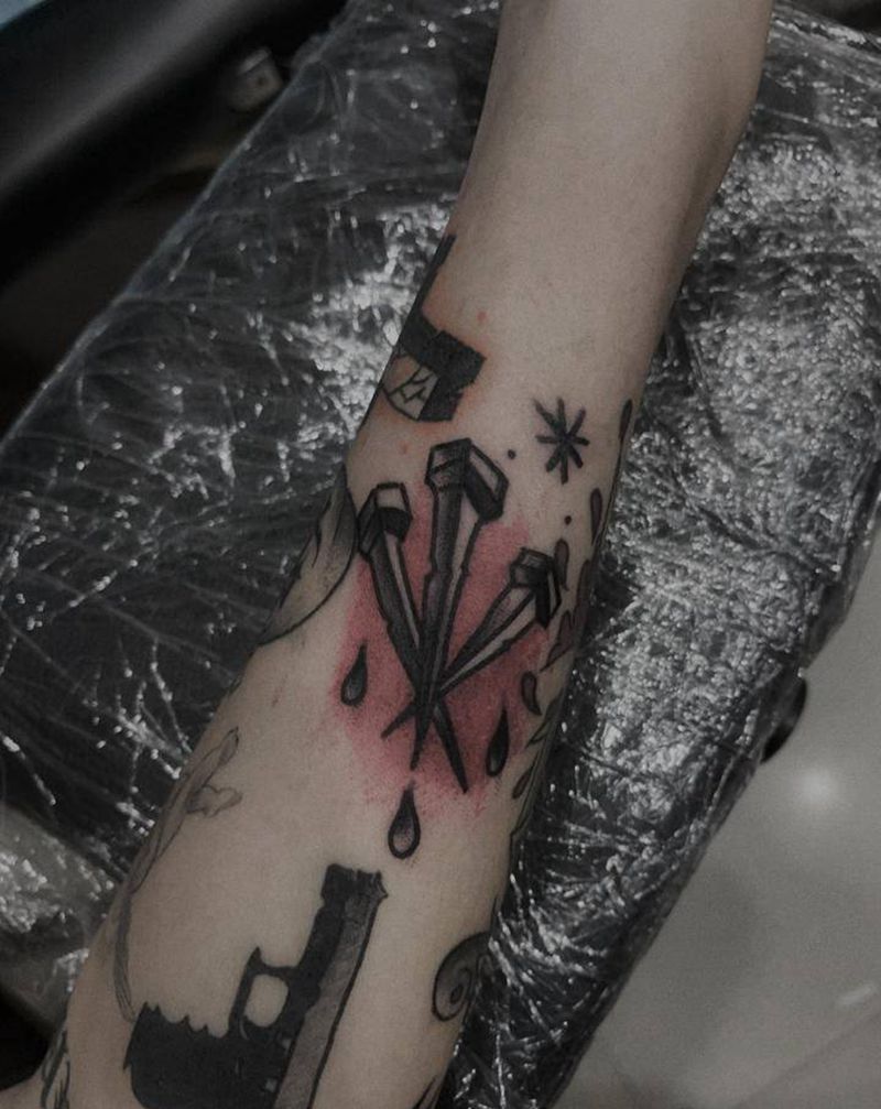 拼接纹身图片_Old School纹身图案