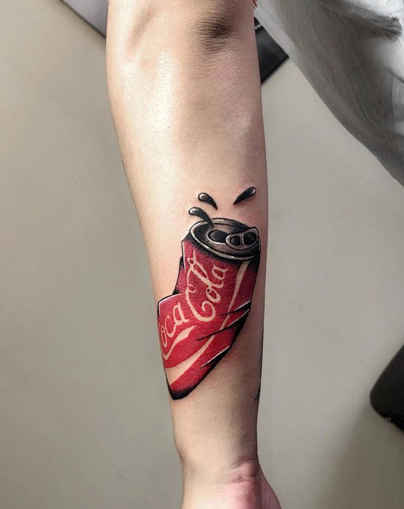 可乐纹身图片_手臂New School纹身图案