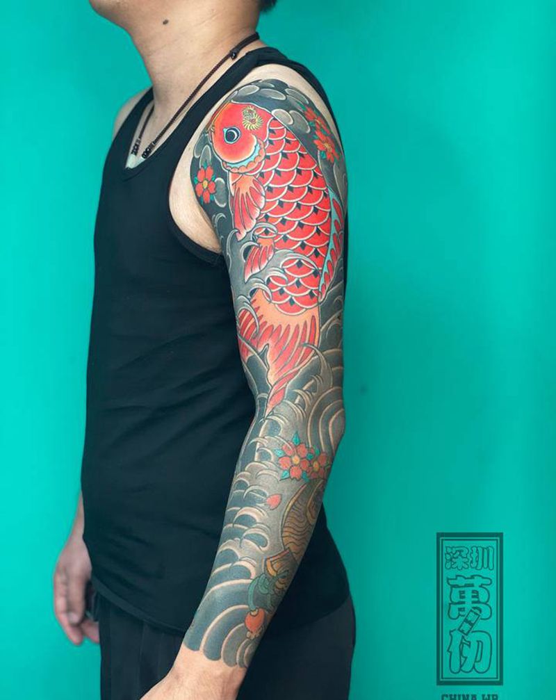 日式小图拼接纹身图片_手臂老传统纹身图案