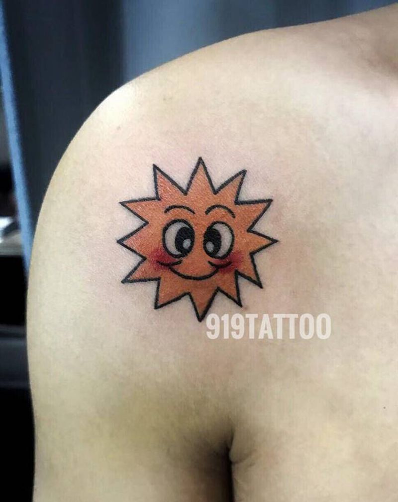 小星星纹身图片_肩部纹身图案