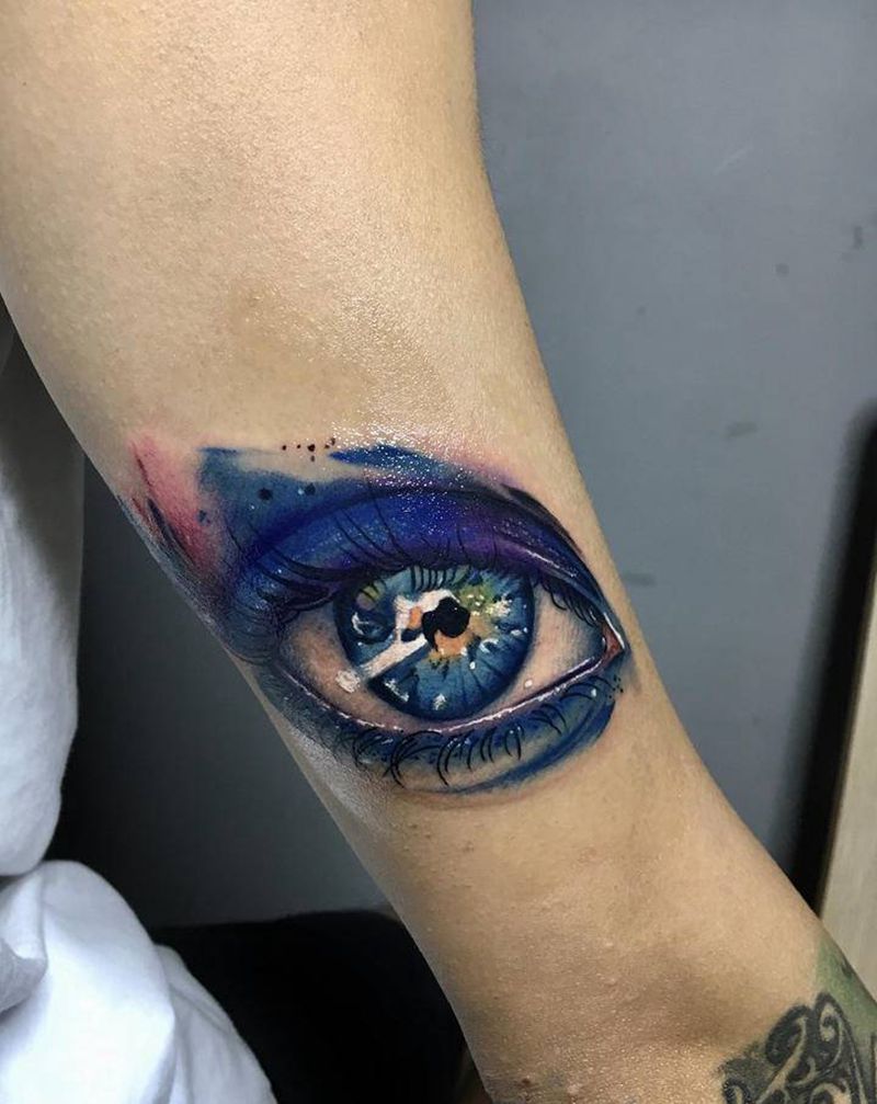 《眼睛》纹身图片_手部手臂水彩欧美写实深圳水彩写实纹身图案