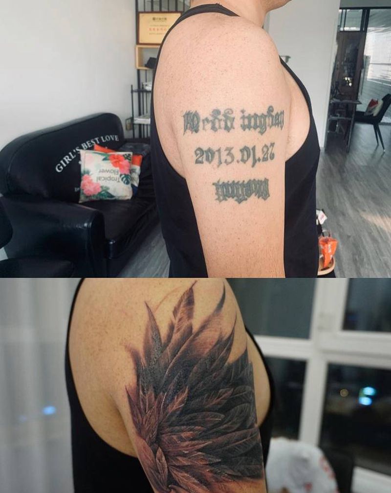 遮盖纹身图片_欧美写实纹身图案