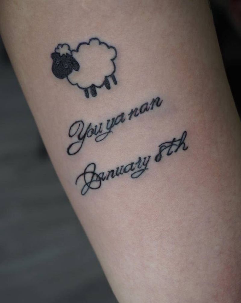 绵羊纹身图片_手臂纹身图案