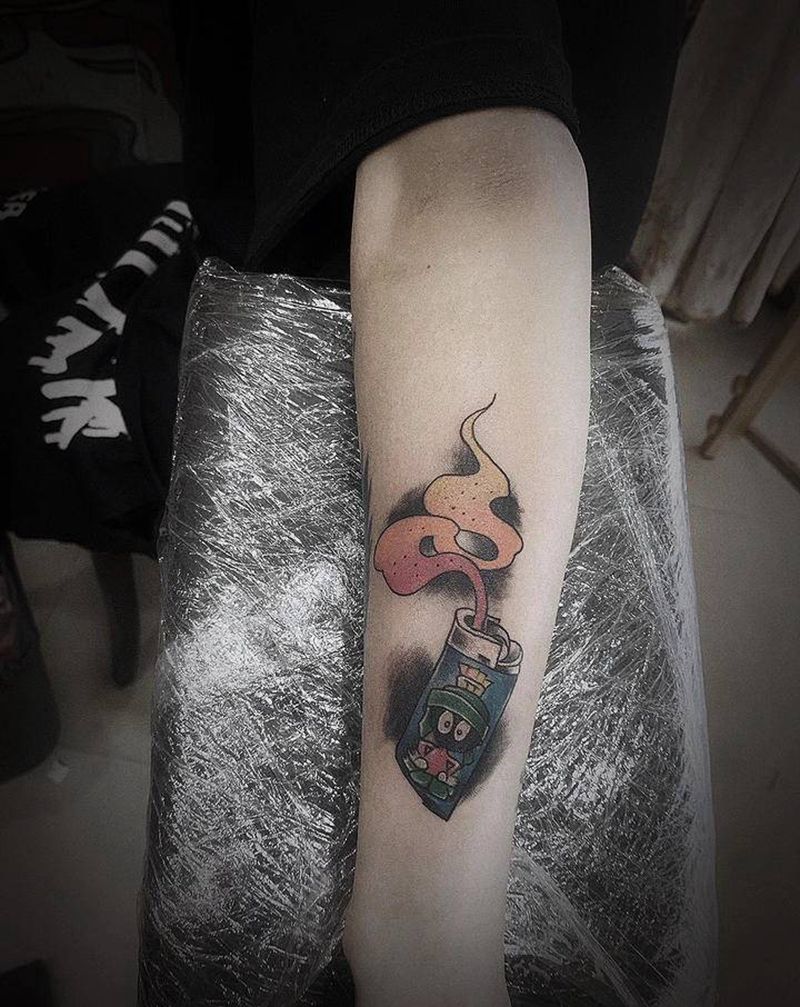 打火机纹身图片_手臂纹身图案