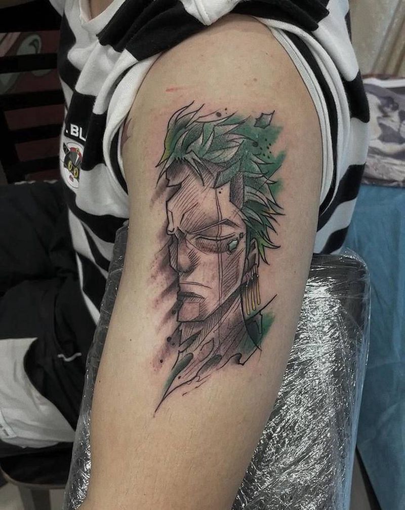 索隆纹身图片_手臂纹身图案