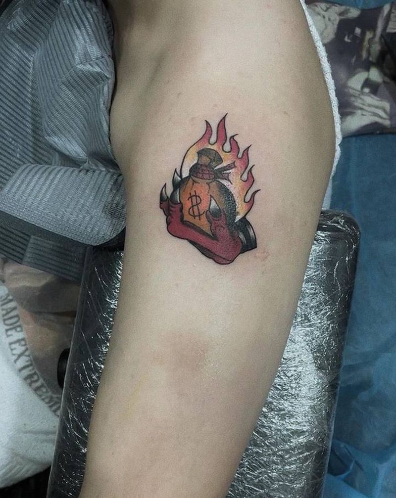 火焰纹身图片_Old School纹身图案