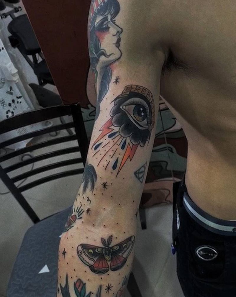 #未完成纹身图片_Old School纹身图案