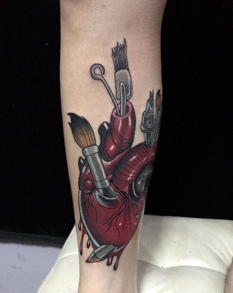 给同行扎心1.0纹身图片_New School纹身图案