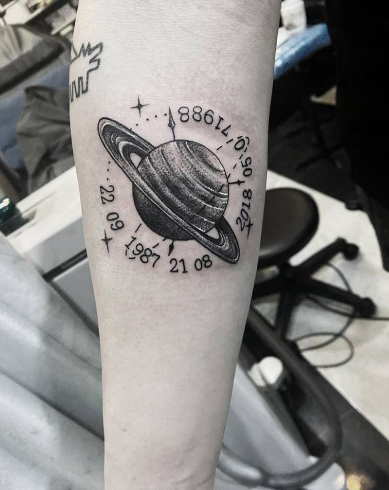 星球纹身图片_手部点刺纹身图案