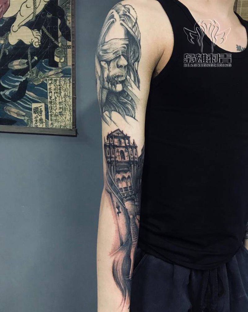 一巷一人纹身图片_手臂手部欧美写实纹身图案