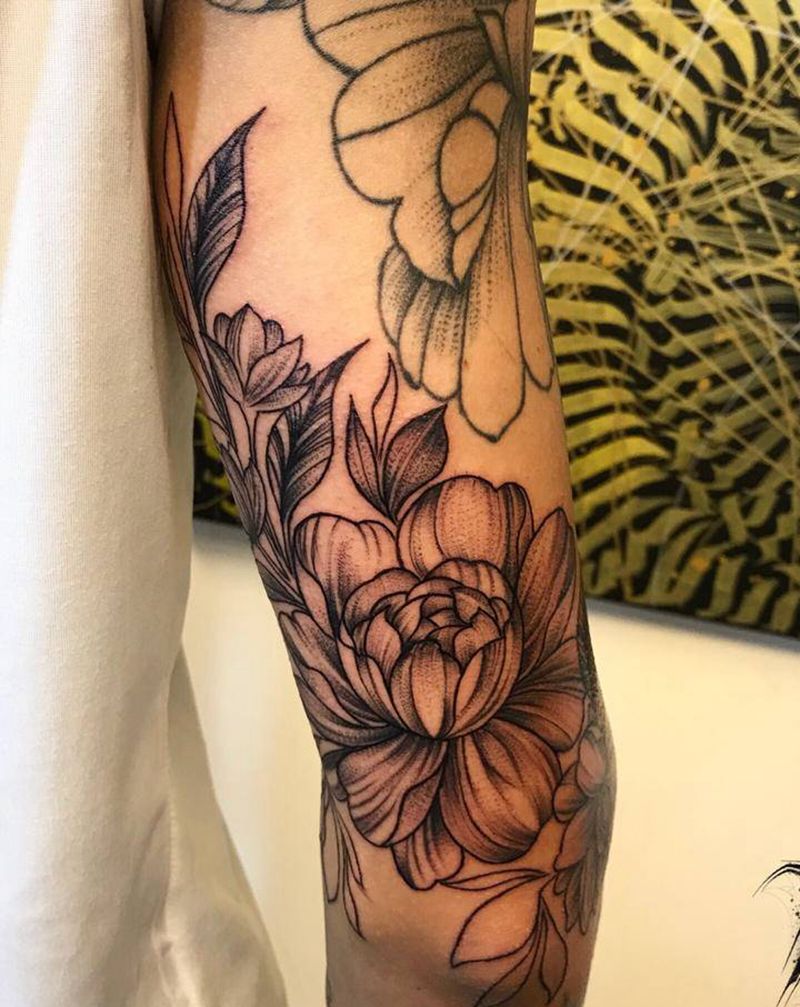 真.花臂纹身图片_点刺纹身图案