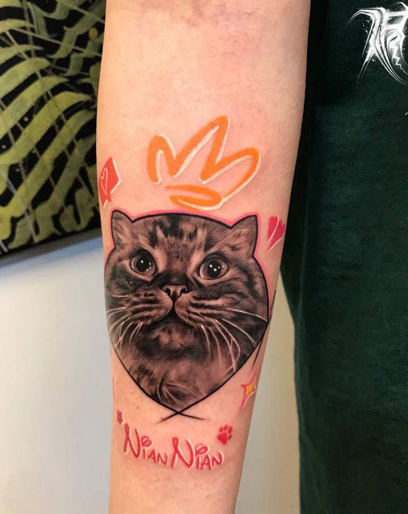 顾客在澳洲的折耳布偶，它叫年年纹身图片_欧美写实纹身图案