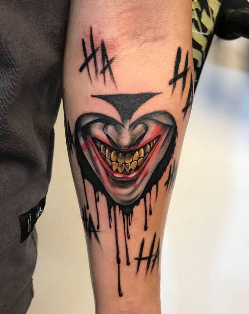 小丑纹身图片_手臂纹身图案