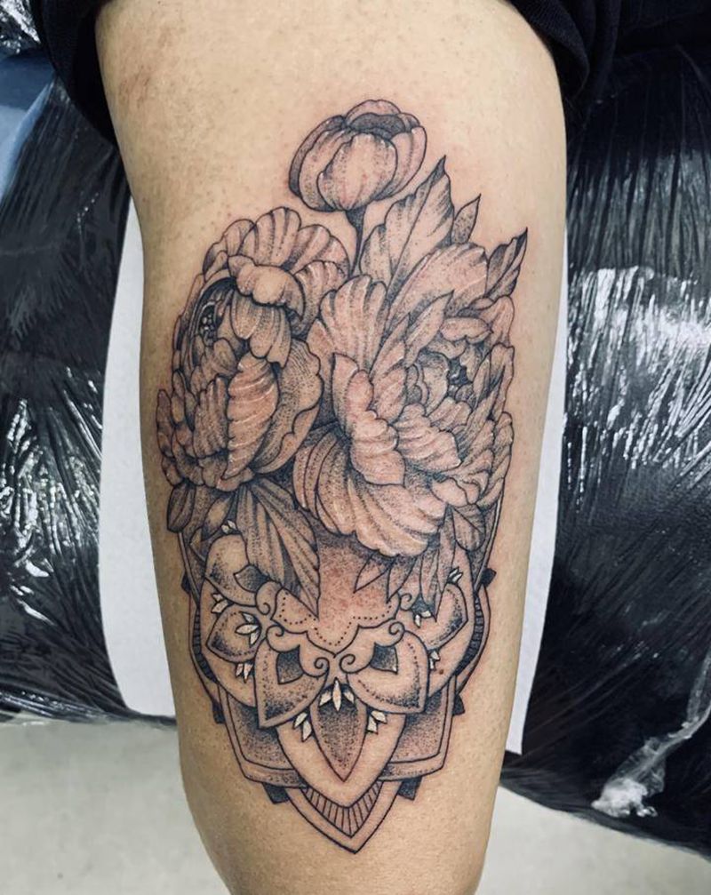 素花纹身图片_手部纹身图案