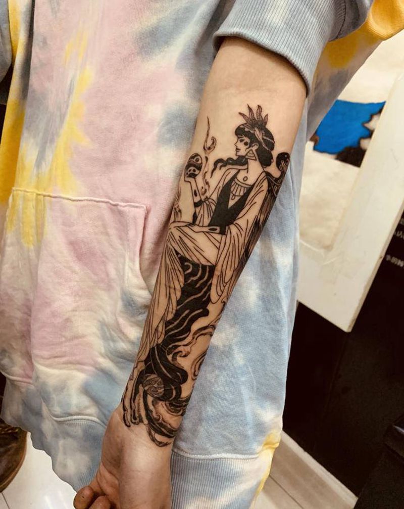 印第安女神纹身图片_手部纹身图案