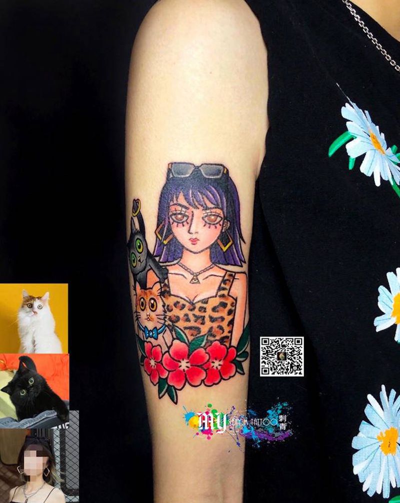 人物school风格纹身图片_手臂纹身图案