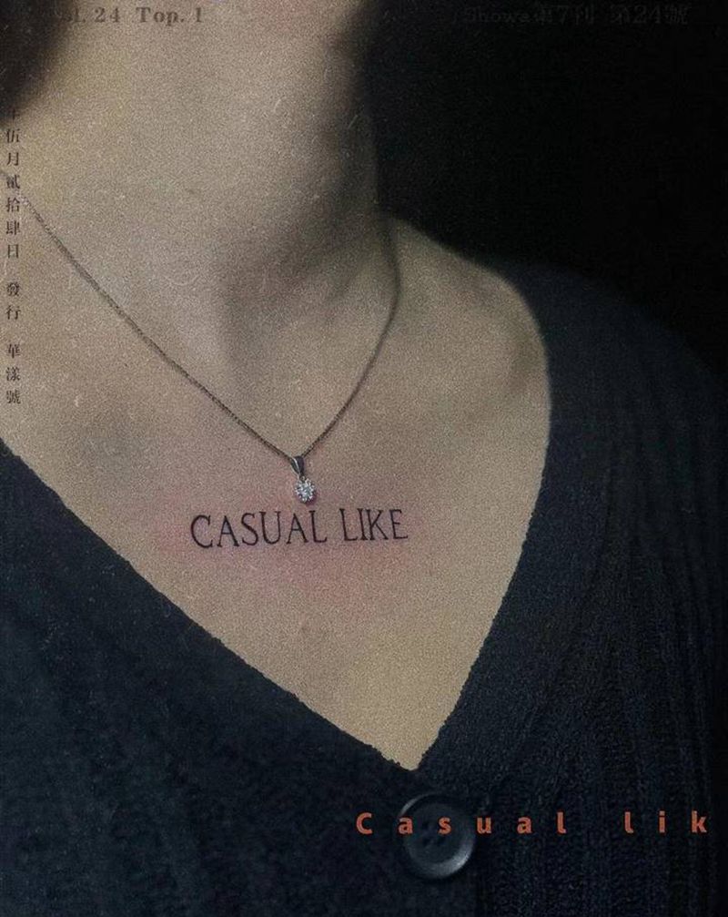 英文纹身图片_胸部纹身图案