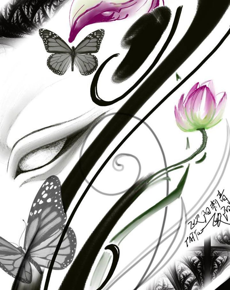 创作作品纹身图片_腿部纹身图案