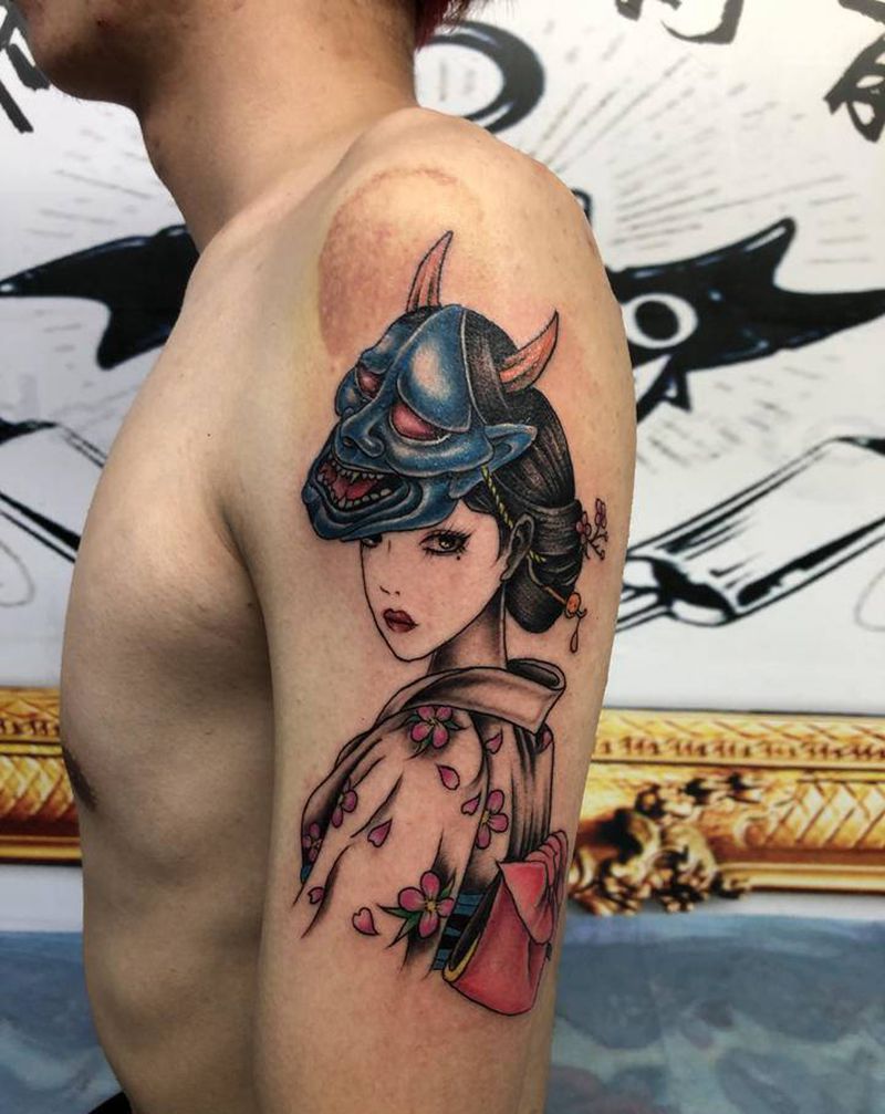 艺妓纹身图片_手臂纹身图案