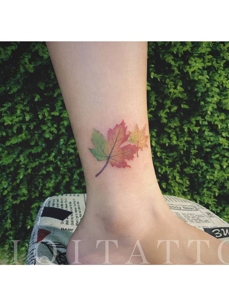 近期小图纹身图片_腿部手部水彩新传统纹身图案