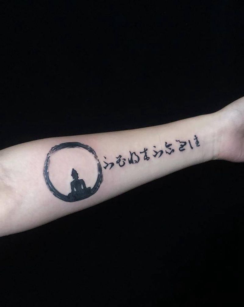 佛文纹身图片_手部纹身图案