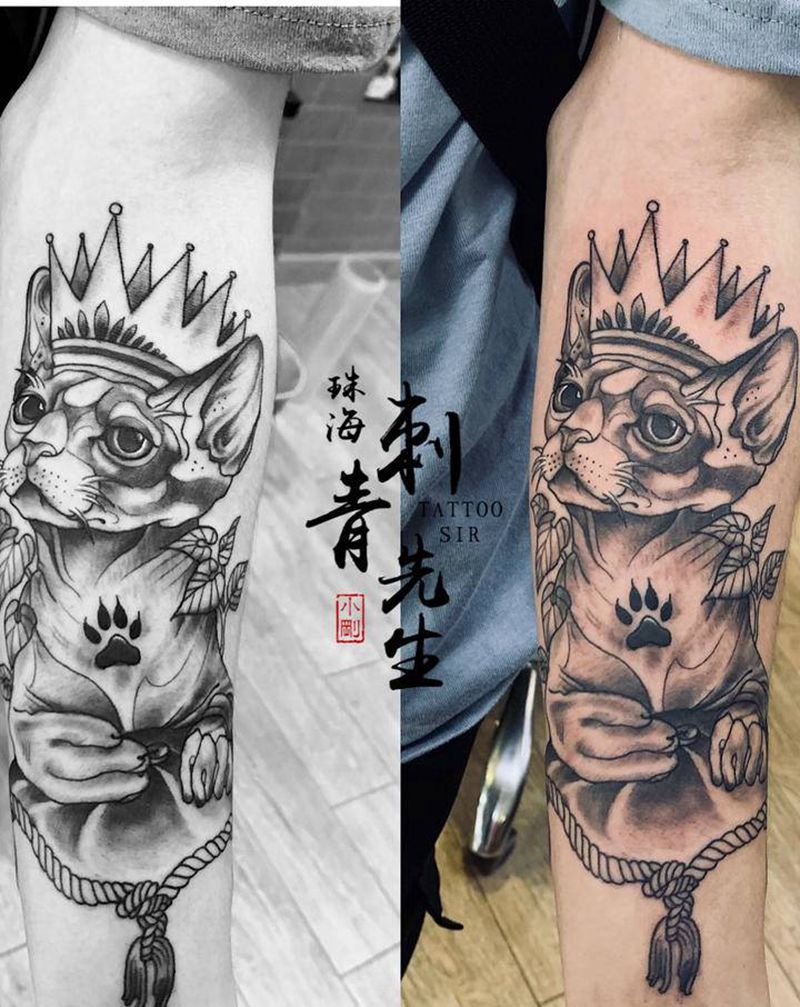 （猫王）纹身图片_手臂手部新传统纹身图案