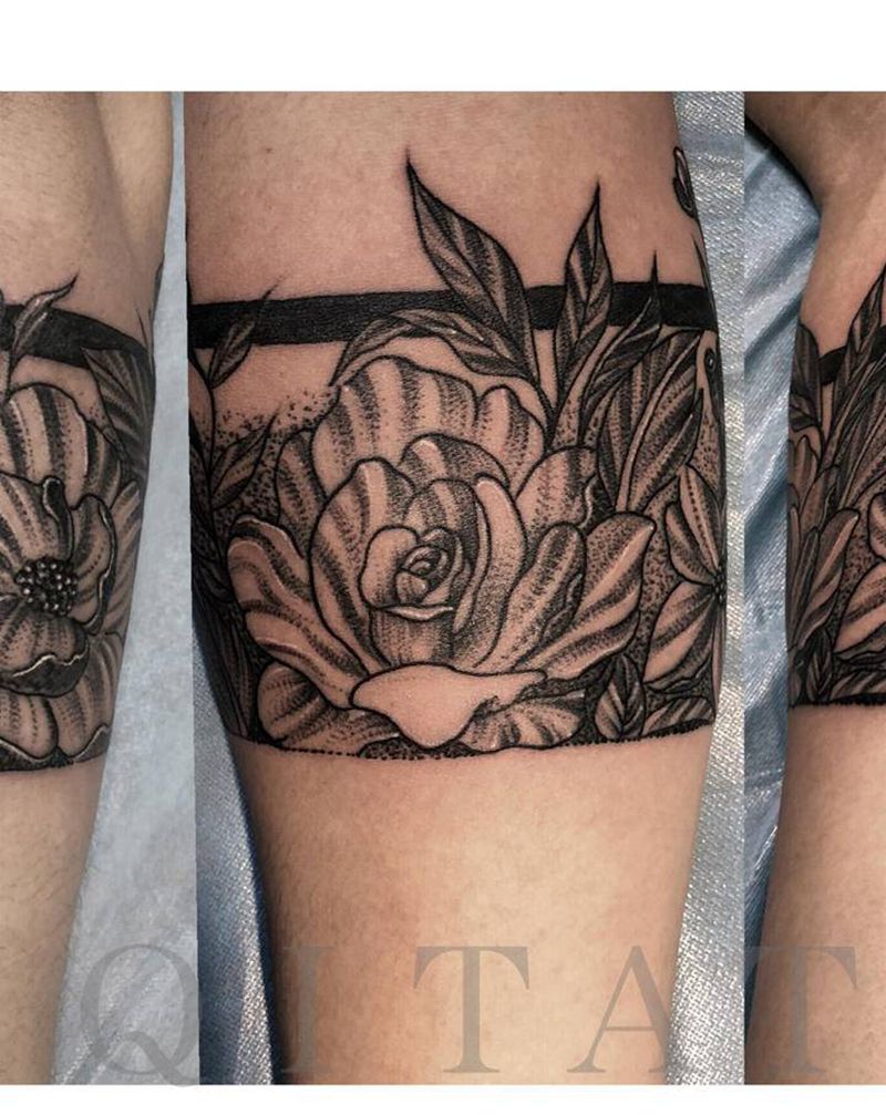 臂环纹身图片_手臂点刺纹身图案