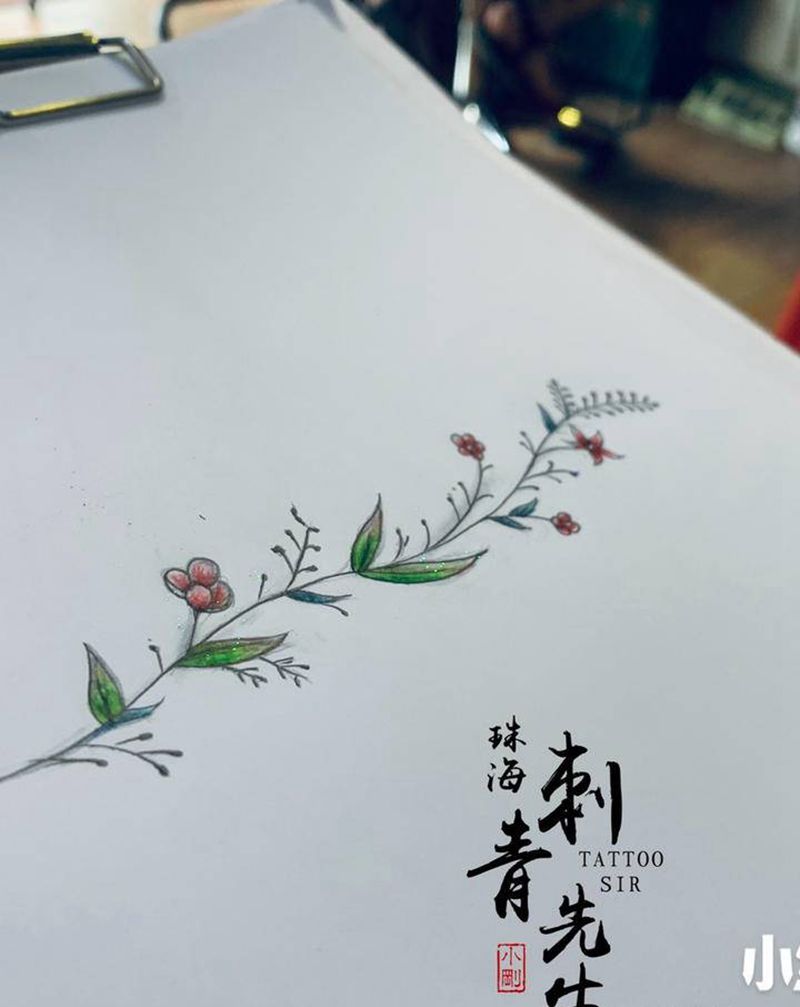 小清新纹身图片_腿部手臂新传统New School小清新纹身图案