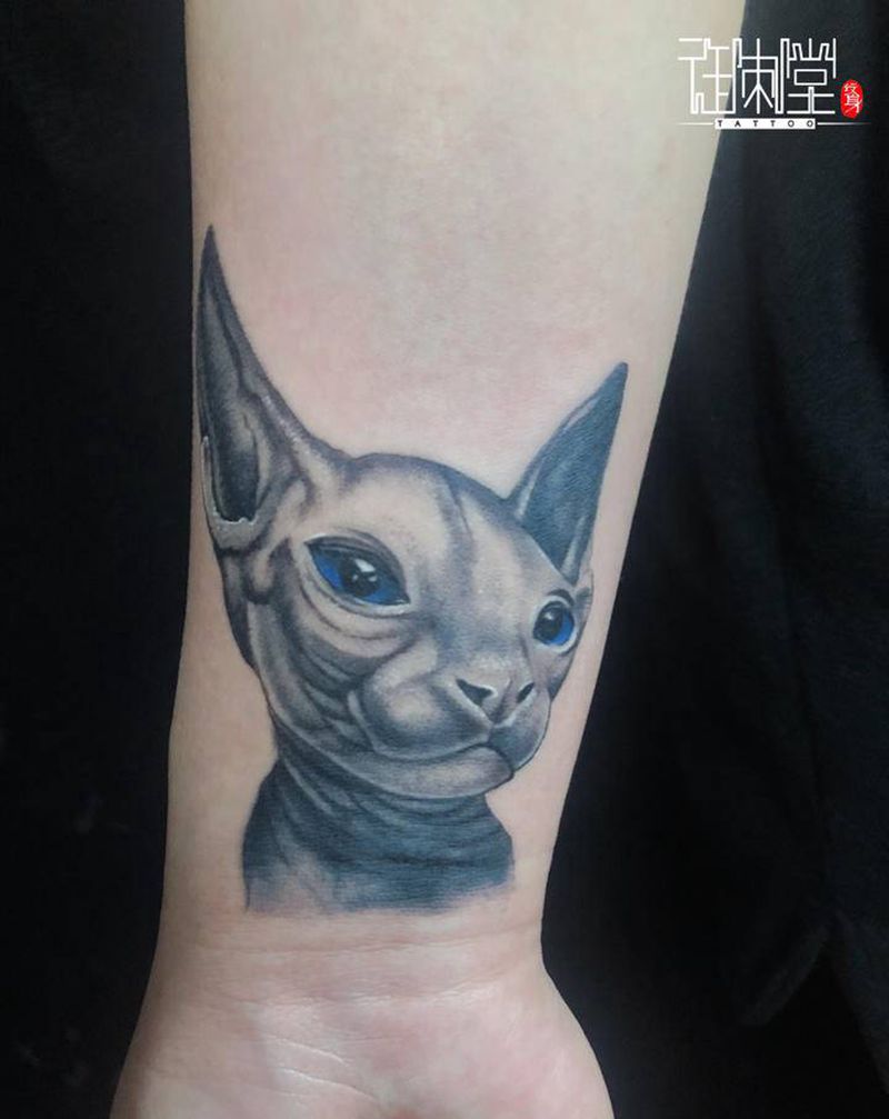 猫纹身图片_欧美写实纹身图案