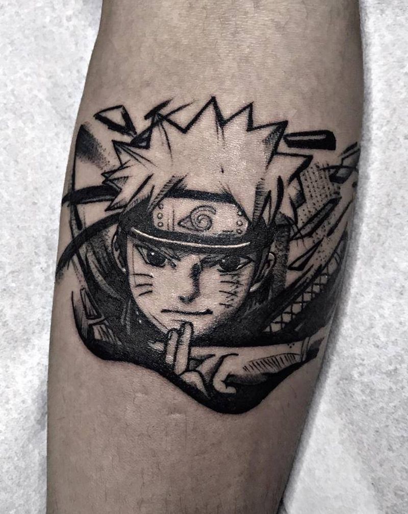 火影纹身图片_手臂图腾点刺纹身图案