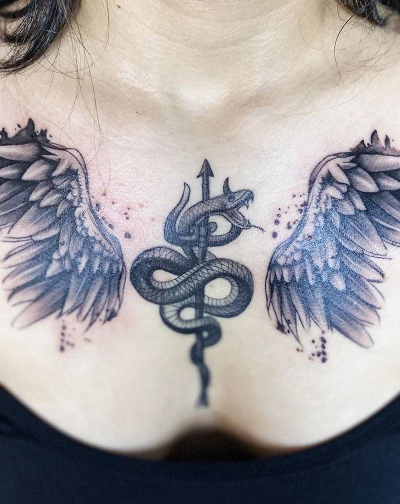 花胸纹身图片_胸部花胸纹身图案