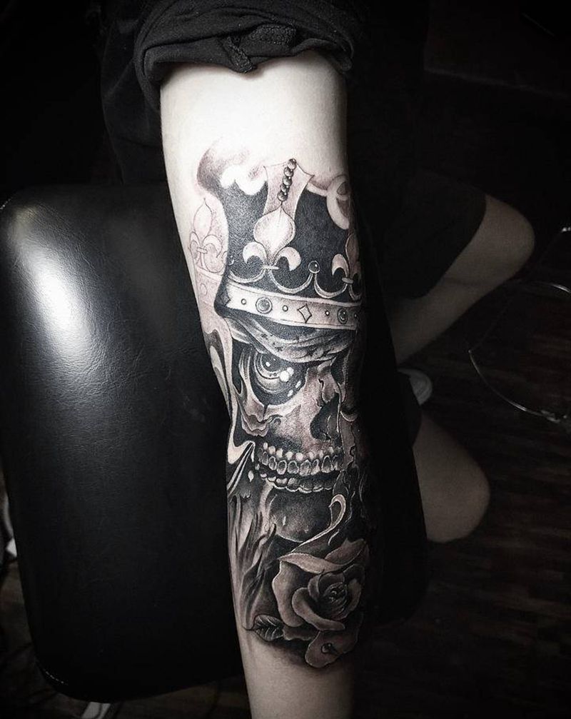 骷髅纹身纹身图片_手臂纹身图案