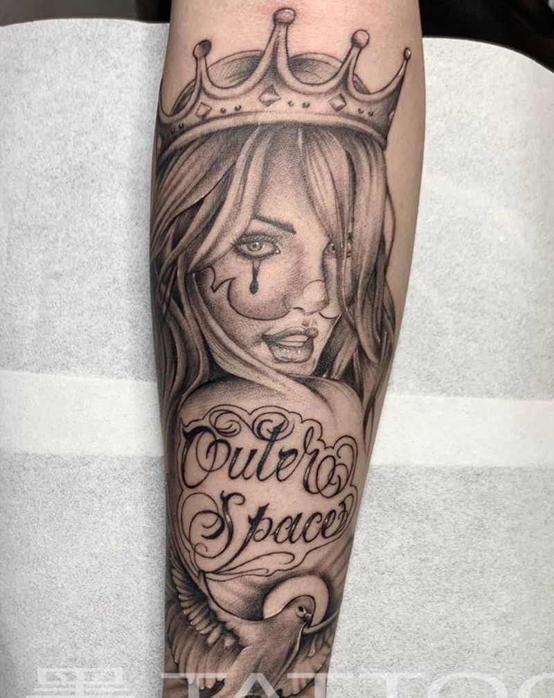 西海岸风格纹身图片_手臂欧美写实纹身图案