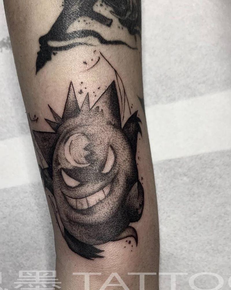 暗黑系耿鬼纹身图片_点刺纹身图案