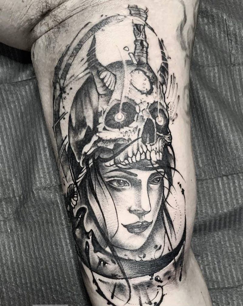 暗黑欧美纹身图片_手臂欧美写实纹身图案