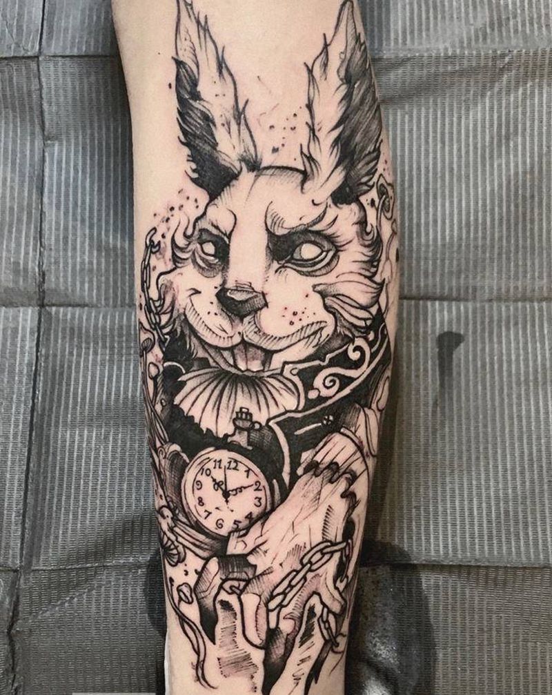 暗黑系纹身图片_脚部腿部暗黑系纹身图案