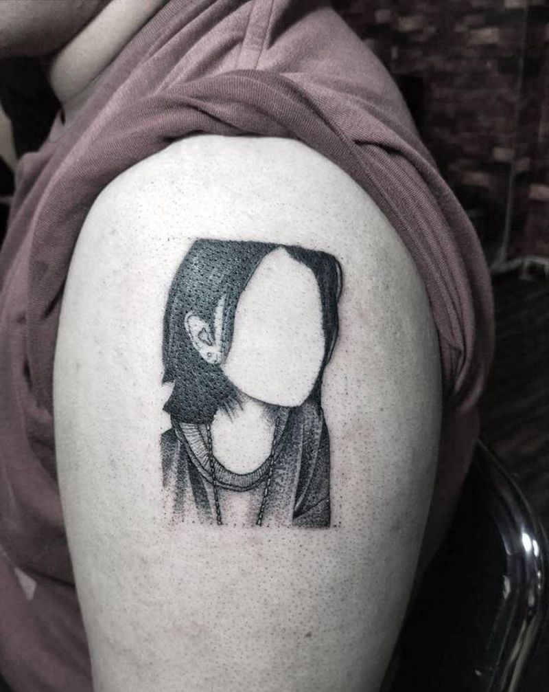 相片纹身图片_手臂点刺纹身图案